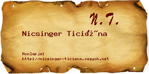 Nicsinger Ticiána névjegykártya